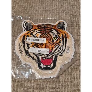 Large Roaring Tiger Head Embroidered Patch - Iron-On/Sew-On Applique for Jackets